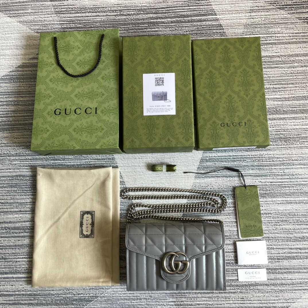 Gucci GG Marmont Matelasse Mini Bag 474575 Grey